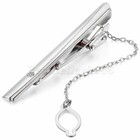 Mens Metal Silver Gold Tone Smooth Necktie Tie Pin Bar Clasp Clip W rhinestone