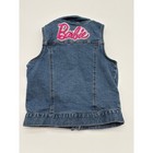 Barbie Denim Vest Kids L 10-12 Blue Excellent Embroidered Logo Sleeveless Jacket