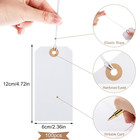 100pcs Price Tags With String Attached White Hang Paper Tags