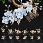 Bride Hair Comb Clip Crystal Rhinestone Flower Pearl Wedding Bridal Hairpin Gift