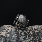 Solomon Seal And Phoenix Amber Stone Handmade Men s 925 Sterling Silver Ring