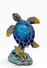 Blue Sea Turtle Figurine Painted Resin  1 Figure Approx  3 5  Inches Tall  