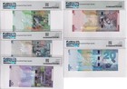 Kuwait Set 5  1 2 1 5 10 20 Dinars Nd 2014 P 30 31 32 33 P 34 Gem Unc Pmg 66 Epq