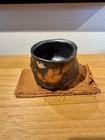Tomio Suzuki               Black Shino Ware Pottery Sake Cup W box