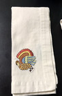 4 Thanksgiving Turkey Dinner Napkins Noble Excellence Embroidered Cloth 19 X 19