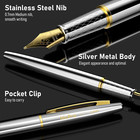 Fountain Pen Set  Luxury Silver-gold Fancy Pen  0 7mm Medium Nib With Ink Refill
