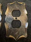 Vintage Wall Outlet Cover Plate Brass Gold Tone Lot Of 2