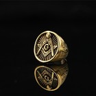 Vintage Masonic Symbol Signet Ring Stainless Steel Men s Freemason Biker Ring