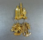 Unique Vtg 3 Candle Wedding Unity Ceremony Leaded Charm Brooch Pin  Gold Tone