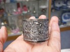 Antique Victorian Silverplate Napkin Ring - Birds And Flower Design