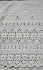 Antique Embroidered Eyelet Lace Trim Salvaged 46  Victorian Cotton Flounce