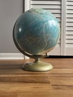 Vintage Rand Mcnally World Portrait Globe Soviet Union Metal Base Raised Relief