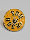You Rock Hand Sign Lapel Pin Small Size Yellow Background 