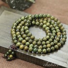 Fragrant Green Sandalwood 108 8mm Buddhist Prayer Bead Mala Necklace bracelet