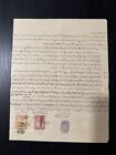 Iraq - Original Doc 1929 High Value Revenue Stamps 5rs   The Rare 12 Ans Vf
