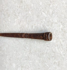 19c Antique Hand Carved Iron Spear End Original Old Collectible 6  Long Sp161