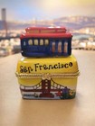 Ceramic San Francisco Trolley Top Brass Hinged Trinket Box Smith Novelty Co Snco