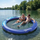 8ft Inflatable Water Hammock Floating Ring Dock Platform  Blue