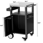 Outdoor Grill Cart Table Rolling Bar Cart Outdoor Bbq Cart With Hooks Spice Rack