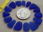 Genuine Beach Sea Glass Surf Tumbled Cobalt Blue Ocean Frosted Tiny Small V03