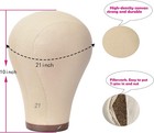 21 Inch Cork Canvas Block Head Mannequin Wig Display 21inch  Brown 