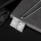 Vintage Silver Cross Bible Book Pendant Necklace Unique Jewelry  men   Women 
