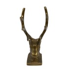 4-1 4  Antiqued Brass Stag Pen Holder And Paper Weight- Antique Vintage Style