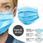 50pcs Disposable Face Mask Adult Covers Non-medical 3 Ply Ear Loop Mouth Cover