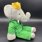 Vintage 1977 Babar The Elephant King Plush 18in Eden Toys Inc