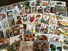 Lot Of 60 mixed  Antique Vintage Holidays Greetings 1900 s Postcards santa r456
