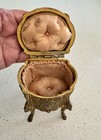 Elegant Antique French Ornate Gilt Ormolu 4-legged Jewel Casket Gorgeous 