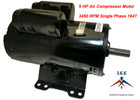 23378805 Ir Replacement 5 Hp Air Compressor Electric Motor 3450 Rpm 24 9 Amp