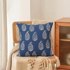 Decorative Hand Block Cotton Cushion Cover Set Of 2 - Indigo Paisley Garden