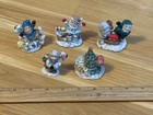 Vintage Ceramic Christmas Miniature Elves Figurines Set Elf Gnome Pixie Lot