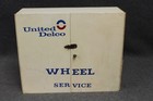 Vintage United Delco Wheel Service Metal Parts Cabinet Shelf