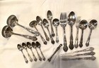 21pc 1847 Rogers Charter Oak Silverplate Spoons Tong Knives Servers Forks Ladles