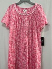 Aria 100  Cotton Women s Short Sleeve Scoop Neck Nightgown Pockets Pink Upic New