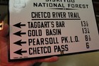 Rare Siskiyou National Forest Trail Marker Porcelain Metal Sign Fish Hunt Gun