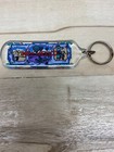 Vintage New Mexico Rectangular Blue Key Chain Plastic Travel Souvenir Nos