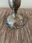 Antique Art Nouveau Victorian Sterling Ornate Hand Blown Glass Vase R160