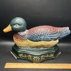 Vintage Cast Iron Mallard Duck Door Stop - Decorative Rustic Door Stopper