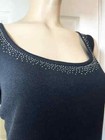 St John Santana Knit Black Eve Cami   Top   Shell W Rhinestones Sz L  12   14