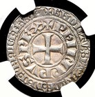France  Philip Iv  the Fair   1285-1314  Silver Gros Tournois  Long O  Ngc Au55