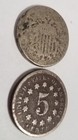 976783pdn2 Pair Of Dug Up No Date U s  Shield Nickels 1867-1883 5c Coins 143  Yo
