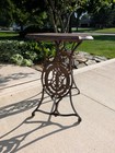 Vintage Antique Wooden Singer Sewing Machine Table W cast Iron Base