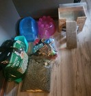 Guinea Pig Accessories Lot  Hideout X3  Water Bottle  Food  Hay  Toys