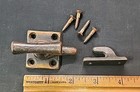 Vintage Antique Window Latch Cabinet Lock Lever Solid Brass 4 Screws