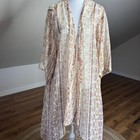 Gypsies   Moondust Boho Kimono Duster Floral Gold Detail Festival Cover Up M