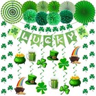 41 Pcs St Patricks Day Decorations  Pre-assembled Banner Garland  Shamrock