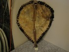 Vintage African Maasai Warrior Tribal Shield Animal Hide Large